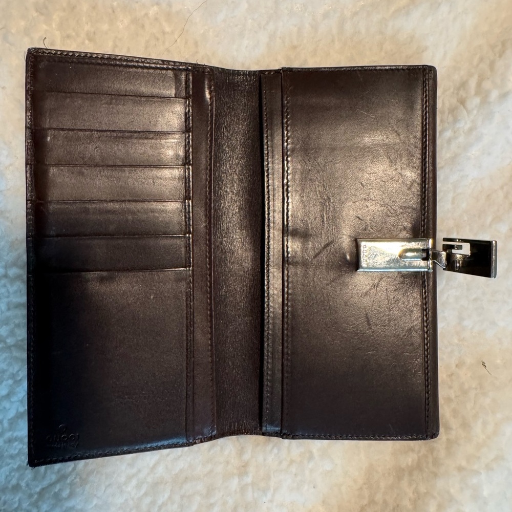 Gucci Brown Leather Wallet with Silver Hardware - Picture 5 of 12